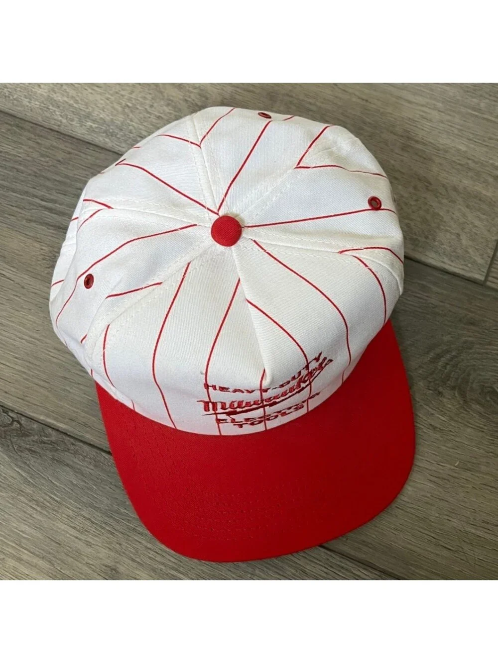 Vintage Milwaukee Heavy-Duty Tools Pinstripe Snapback Baseball Cap Made In USA